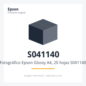 Papel Fotográfico Epson Glossy A4, 20 hojas S041140