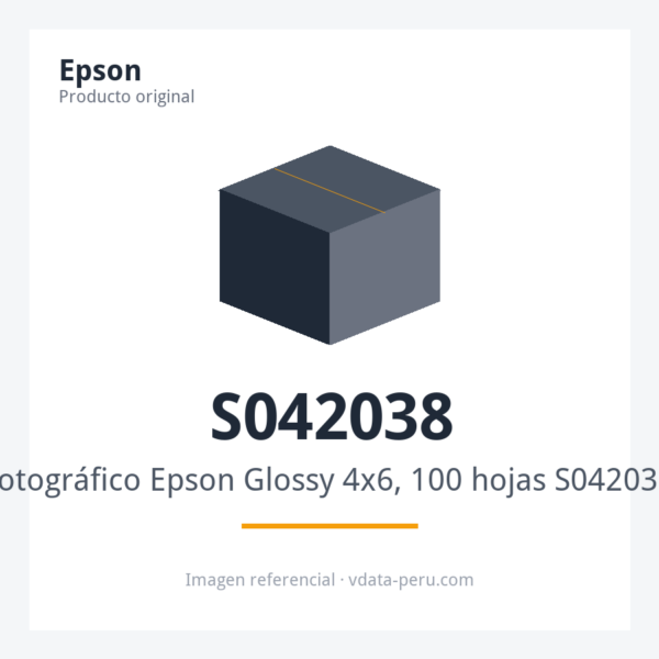 Papel Fotográfico Epson Glossy 4x6, 100 hojas S042038 Papel Fotográfico Epson Glossy 4x6, 100 hojas S042038