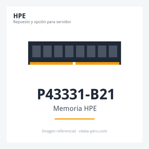Memoria HPE 64GB (1x64GB) Dual Rank X4 DDR5-4800 Cas-40-39-39 EC8 Registered Smart Memory Kit P43331-B21
