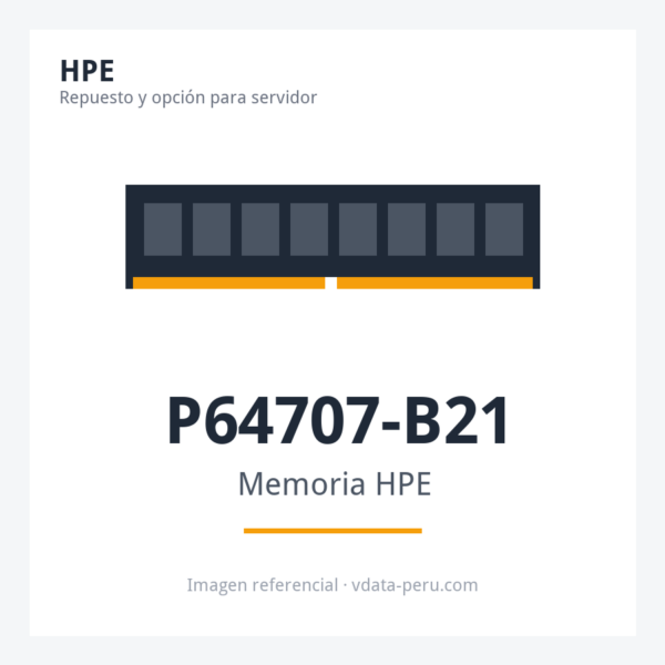 Memoria HPE 64GB (1x64GB) Dual Rank X4 DDR5-5600 Cas-46-45-45 EC8 Registered Smart Memory Kit P64707-B21 Memoria HPE 64GB (1x64GB) Dual Rank X4 DDR5-5600 Cas-46-45-45 EC8 Registered Smart Memory Kit P64707-B21